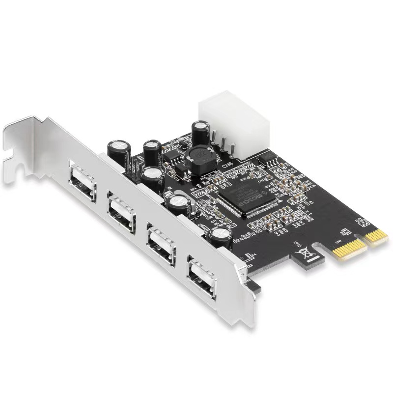 Moschip MCS9990 Pcie X1 4 Ports PCI-E to USB 2.0 Expansion Card