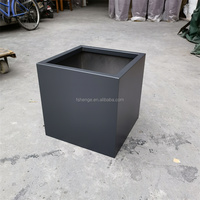 Pot bunga taman logam persegi besar Modern, Pot pohon luar ruangan Pot bunga bergaya Pot bunga & penanam