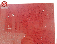 Großhandel Custom Größte Größe Engineered Stone Sparkle Starlight Rubinroter Quarz für Wand-und Bodenfliesen
