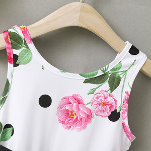 ชุดเดรสเด็กผู้หญิงสีขาวลายดอกไม้แบบไม่มีแขนขายส่ง - Product Image 4