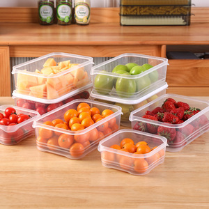 Food Storage <b>Container</b> Rectangle Plastic Lid Airtight Fresh Keeping Fruit Box <b>Refrigerator</b> Freezer Use - Product Image 1