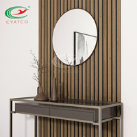 Panneaux acoustiques CYATCO 600*2400mm en MDF 100% fibre de polyester ignifuge et écologique, design à lattes en placage naturel pour les halls