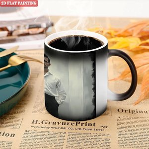 Frosted Black 11oz <b>Ceramic</b> <b>Mug</b> Heat Color Changing Magic Cup Birthday Party Souvenir Gift - Product Image 5