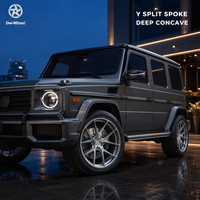 Jantes personnalisées DW à rayons en Y 20 21 22 pouces 5 trous Argent brossé Concave profond Luxe Offset personnalisé PCD Adapté pour Mercedes G63 Audi Q7