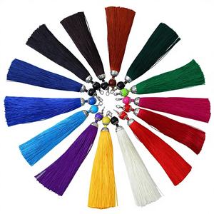 Colgante decorativo de poliéster con nudo de doble dinero y borla de nudo chino personalizada, de seda helada, para accesorios de abanico y marcapáginas - Product Image 5