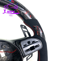 Volant personnalisé en fibre de carbone forgé à LED avec palettes de changement de vitesse magnétiques pour Mercedes-Benz Classe E Classe C W205 W204 W212 W213