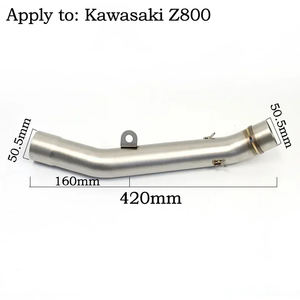 Silencieux d'échappement de <span class=keywords><strong>moto</strong></span> pour KAWASI Z800 2013-2016 Z750 2007-2014, tuyau de liaison intermédiaire d'échappement, Z750 Z800 - Product Image 4