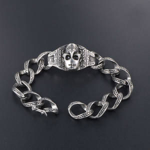 Skull Skeleton <b>Chain</b> Bracelet <b>Titanium</b> Steel Men's Rock Style Party Jewelry CE231 - Product Image 3