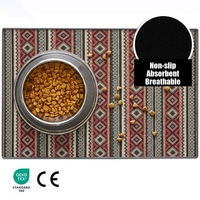 Tappeto Antiscivolo Lavabile con Motivo a Diamante Esotico, Tappetino per Cani e Gatti, Tappeto per Bagno, Logo Personalizzato OEM, Produzione all'Ingrosso