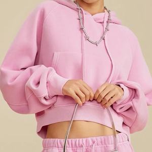 High Quality Heavyweight Acid Washed Custom Logo Long Sleeve Sports <b>Workout</b> Loose Casual Gym Fitness Cropped <b>Hoodie</b> for Women - Product Image 1