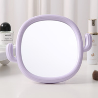 Miroir de maquillage portable pliable de bureau simple et mignon, miroir de voyage pour la maison, miroir de table pour filles, dessin animé, vente en gros