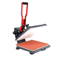 Nouvelle presse à chaud semi-automatique pivotante 40*60/38*38CM rouge, conception OEM ODM, stock entrepôt UE pour transfert thermique sur cuir