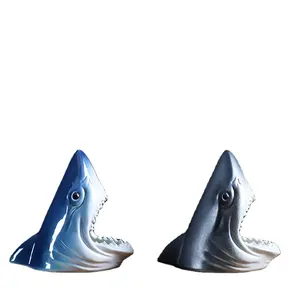 Fierceเซรามิคขนาดใหญ่ปากฉลามAshtray Shark Head Shapedบุหรี่ที่เขี่ยบุหรี่สำหรับตกแต่งบ้าน