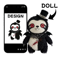 Boneka Plush Super Lembut Penghilang Stres, Mainan Penenang Bernapas, Hadiah Ulang Tahun, Gaya Gotik, Hewan