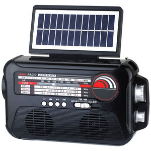 Portable 8 Band AM FM SW Radio with <b>Foldable</b> <b>Solar</b> <b>Panel</b> Dual Speaker USB TF Card Player - Product Image 1