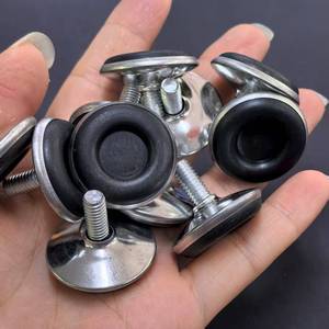 ล้อเฟอร์นิเจอร์สแตนเลสแบบปรับได้ 6x15x30 มม. พร้อมแผ่นยางสำหรับโต๊ะ เก้าอี้ ตู้ ดีไซน์เรียบง่าย - Product Image 2