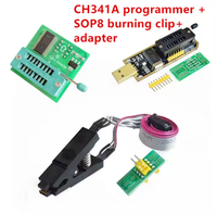 Programmeur USB BIOS Flash CH341 A + Clip SOIC8 + Mémoire Flash SPI 1.8V Adaptateur SOP8 DIP8 + Adaptateur SOIC8 SOP8 à DIP8 Burner Ki