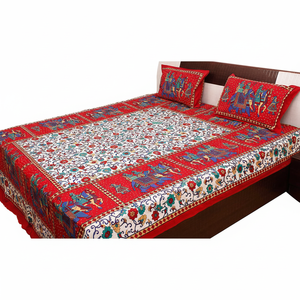 Factory Direct Wholesale 100%Cotton Comforter Sets BeddingRoyal Wedding Sanganeri <b>Print</b> Cotton Double Hand Block Bed Sheet - Product Image 1