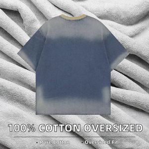 T-shirt Homme Col Rond 100% Coton 220 GSM Personnalisé Qualité Supérieure Délavé à l'Acide Impression Sérigraphique Coupe Classique Unie Vente en Gros - Product Image 2
