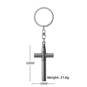Sifflet en métal en forme de croix, porte-clés d'urgence, son fort, cadeau religieux chrétien pour événements religieux, vente en gros - Product Image 6