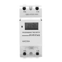 Minuteur programmable numérique LCD AHC30A, contrôle automatique hebdomadaire 24 heures, alimenté par piles, IP44, cuivre, AC 220V 30A