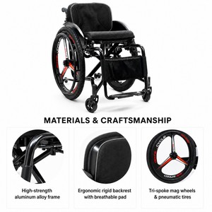 <span class=keywords><strong>Fauteuil</strong></span> <span class=keywords><strong>roulant</strong></span> de sport avec dossier rigide, support ergonomique, roues à trois branches de 24 pouces, alliage d'aluminium, 100 kg, pour la course en <span class=keywords><strong>fauteuil</strong></span> <span class=keywords><strong>roulant</strong></span> - Product Image 3