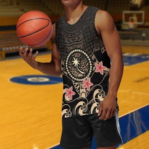 Polynésien Tribal fleur Chuuk imprimé t-shirt pour hommes Sport séchage rapide gilet hommes sans manches course formation basket-ball hauts - Product Image 5