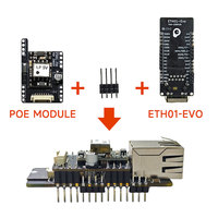 Module POE ESP32-C3 étend la passerelle Ethernet WIFI Bluetooth DM9501 et prend en charge l'alimentation POE, équipé de ETH01-EVO