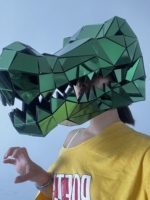 Miroir Vert pour Masque Alligator Géométrique Réfléchissant 3D Flamenco Unisexe Polyester/Rayonne Disco Nuit Club DJ Scène Cosplay
