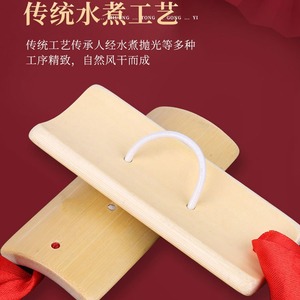 Bamboo Clappers For Kids And Adults Educational Percussion Instrument With <b>Red</b> <b>Ribbon</b> 5 Years Old Bamboo Material - Product Image 4
