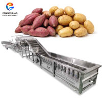 Ligne de traitement des légumes-racines (iris, pommes de terre, patates douces) de 1 à 3 tonnes/heure, avec machines de trempage, lavage, épluchage, tri et séchage à l'air, conception industrielle