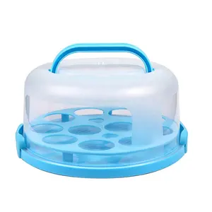 Cake Keeper Cover Cupcake Insert Plastic Cupcake Carrier with Handle Round Cake Carrier with Lid