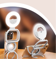 Anneau Lumineux LED Magnétique Tactile pour Téléphones Portables, Lumière Selfie à Luminosité Réglable pour Conférences Vidéo et Photographie Esthétique