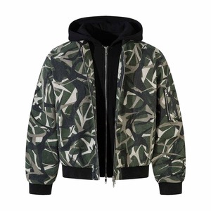 Ensemble de veste à capuche et pantalon cargo à imprimé camouflage pour <span class=keywords><strong>homme</strong></span>, streetwear, ensemble décontracté 2 pièces avec logo personnalisé - Product Image 2