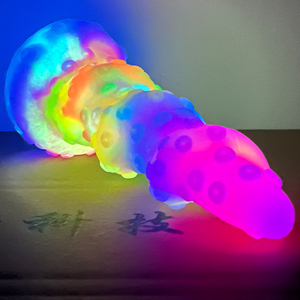 FAAK harga pabrik 8 inci multi-warna gurita mainan seks g-spot pijat bercahaya <span class=keywords><strong>Stimulator</strong></span> bersinar dalam gelap tentakel Dildo - Product Image 2