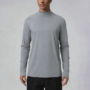 COOFANDY Maglietta a Collo Alto da Uomo, Casual, Slim Fit, Manica Lunga, Leggera, Termica, Pullover - Nero Grigio Scuro - Product Image 4
