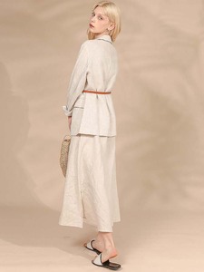 Sản phẩm mới hàng duy nhất hai nút Gai giảm béo loại Linen Blazer Phụ nữ - Product Image 6