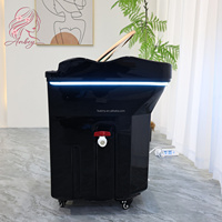 Bac à shampoing portable sans plomberie avec réservoir d'eau et chaise de lavage confortable pour salon de coiffure et spa