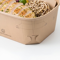 Boîte à emporter pliable en papier kraft personnalisée, conteneur alimentaire jetable, emballage écologique pour la préparation des repas pour restaurant
