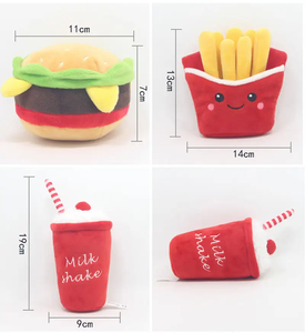 Juguete de Peluche para Perros de Buena Calidad, Ecológico, con Forma de Hamburguesa de Comida Rápida, Suave, Duradero, Interactivo y con Sonido - Product Image 3