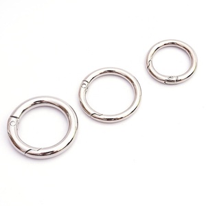 Anneau en O rond en alliage de zinc de 18 mm, mousqueton <span class=keywords><strong>pas</strong></span> <span class=keywords><strong>cher</strong></span> en métal, porte-clés en or blanc, crochets à ressort pour équipement de plein air et porte-clés - Product Image 4
