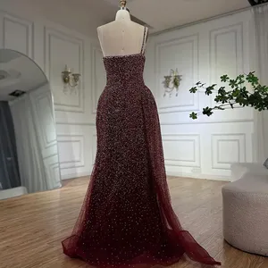 Serene Hill Turquoise sirène une épaule avec surjupe perlée robes de soirée robes 2024 personnalisé LA72144 - Product Image 6