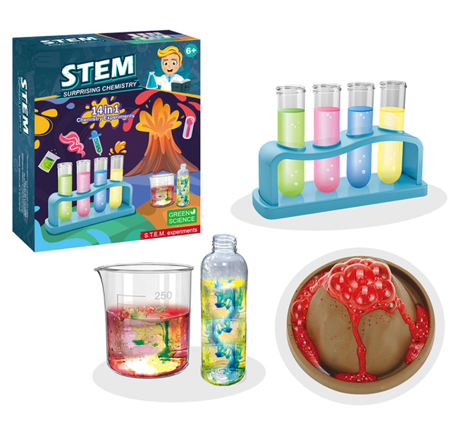 14 in 1 STEM Learning Educational Science Kit for Kids DIY Creative Chemistry Set with Certificate Box Pack for Boys
