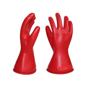 PPE artı yüksek kaliteli lateks kauçuk elektrik yalıtım eldiven sınıf 0 satılık