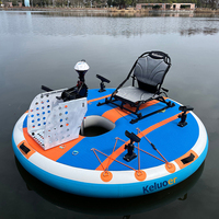 Bateau flottant circulaire électrique rond gonflable à siège unique pour la pêche