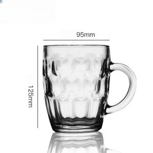 Taza de Cerveza de Vidrio Grueso de Gran Capacidad con Asa, Venta al por Mayor de Fábrica, Logotipo Personalizado - Product Image 1