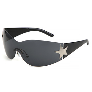 Glasses UV400 Ladies New Fashion Y2K <b>Sunglass</b> Unisex Rimless PC One Piece Cycling Sports <b>Sunglasses</b> 2025 - Product Image 5