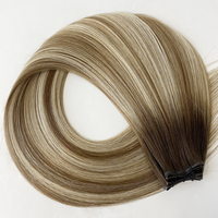 Extensions de cheveux humains invisibles prêtes à être expédiées, cuticules micro-tissées