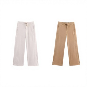 SHENZHU Women 2025 Autumn New Breathable Casual Straight Pants Vintage High <b>Waist</b> <b>Elastic</b> <b>Waist</b> Female Trousers - Product Image 3
