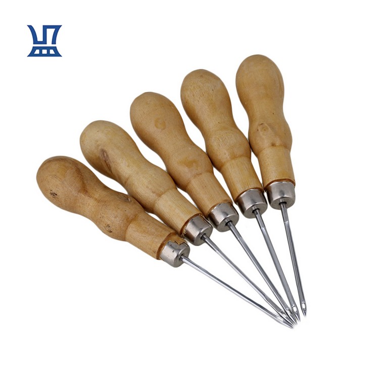 BQLZR Серебряная древесина стальная пробойник деревянная ручка зубчатая шила инструмент